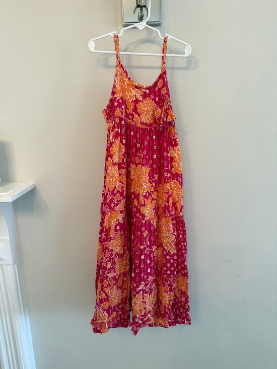 Poupette St. Barth Other - Poupette St. Barth Girls Pink and Orange Floral Maxi Dress